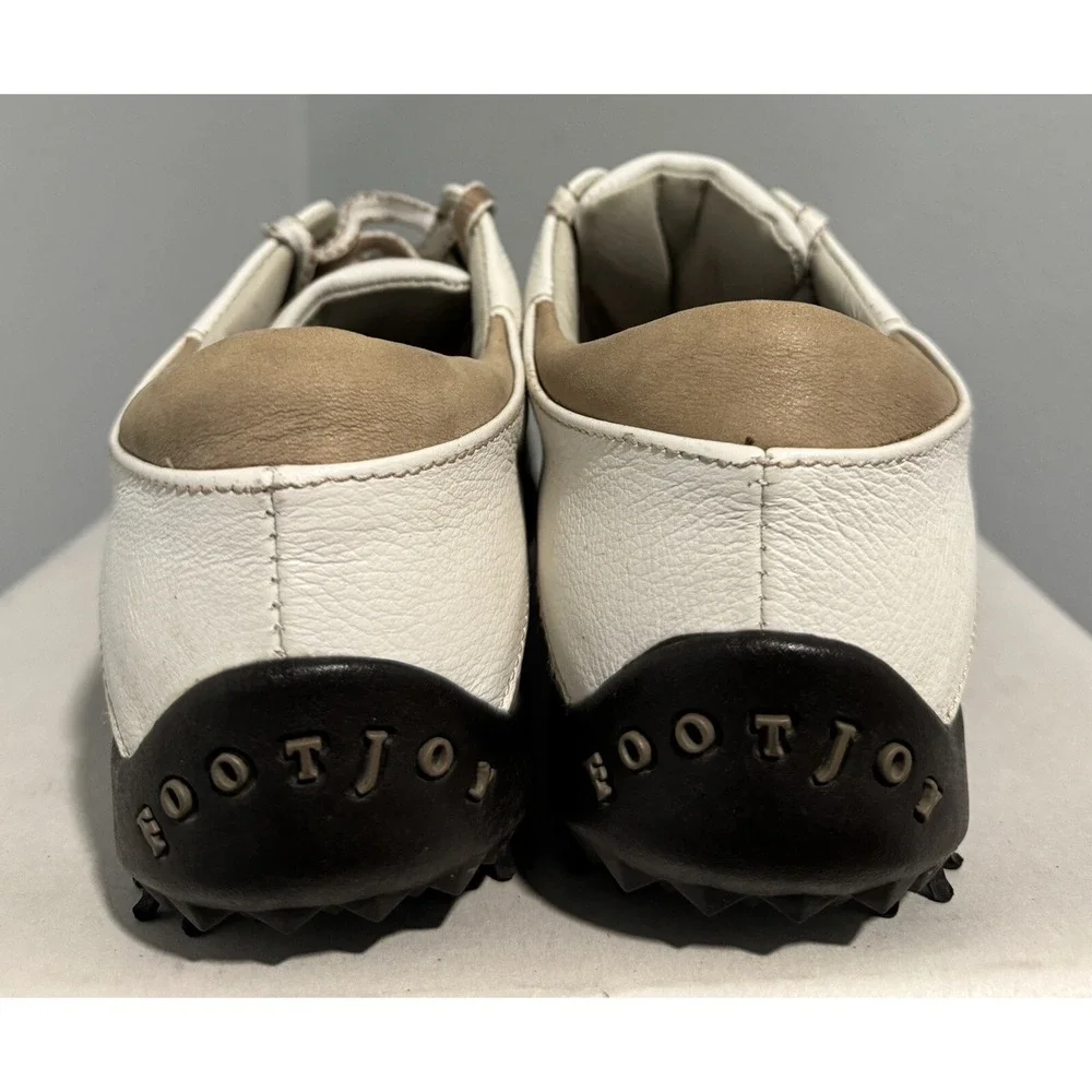 Women's Footjoy Golf Shoes Soft Spikes 97131 White Tan Size 7.5 M